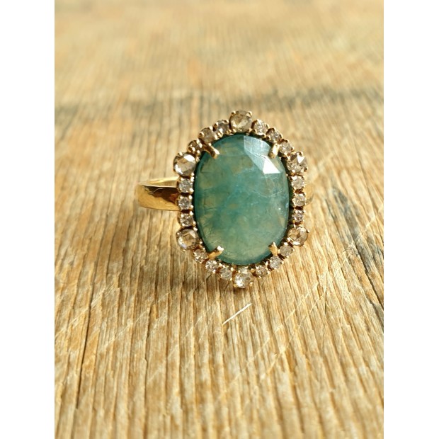 5 Octobre aukso žiedas su deimantais ir grandidieritu 5 Octobre aukso žiedas su deimantais ir grandidieritu